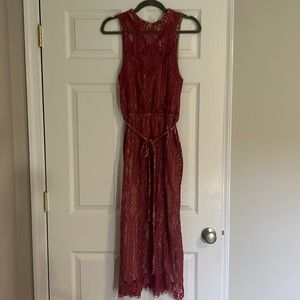 WAYF Red Lace Dress
